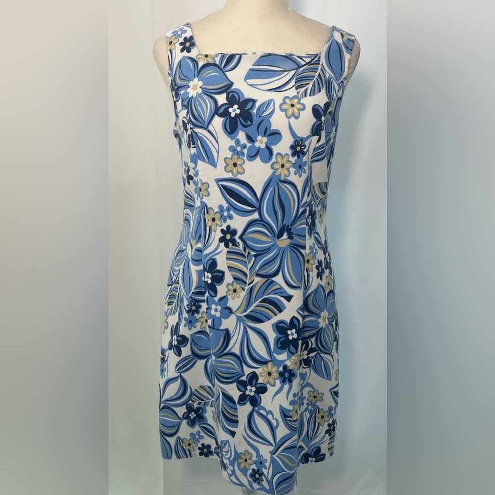VTG 90s CITY TRIANGLES Square-Neck Floral Mini Dress